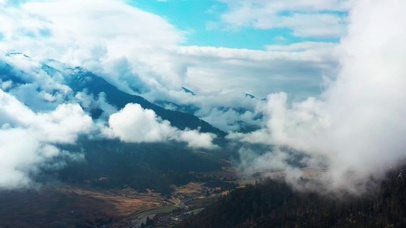 4K川藏线鲁朗云海山峰云海风景