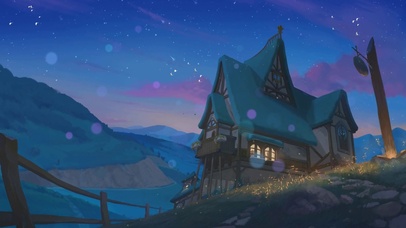 4K 唯美治愈水墨城堡小镇风景