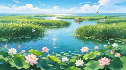 查干湖夏荷