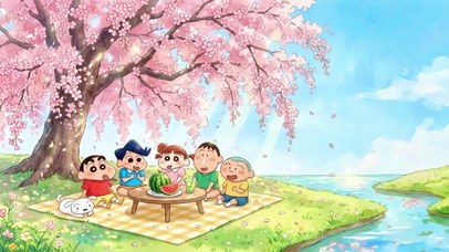 樱花树下的春日野餐会