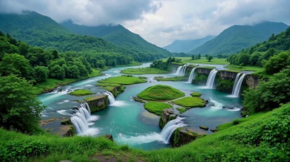 青绿山水自然风光