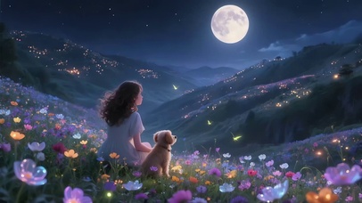 月夜花女孩
