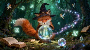 森林奇幻狐狸魔法师