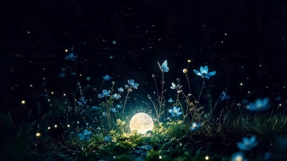 萤火蓝花夜