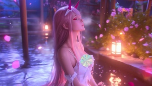 泡温泉美女