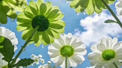 阳光下花朵带鱼屏