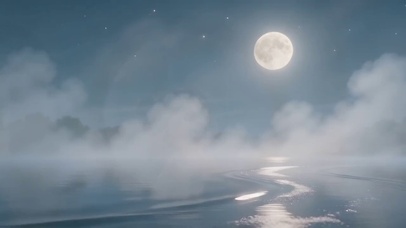 烟雨湖面
