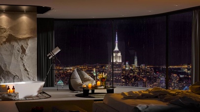 都市雨天公寓房间