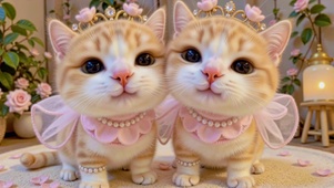 可爱公主风橘猫