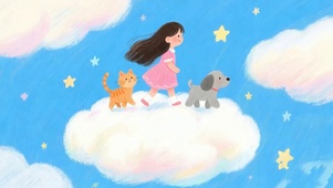 可爱女孩与萌宠