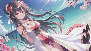 海边樱花少女