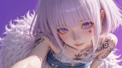 紫色发色萝莉高清4k