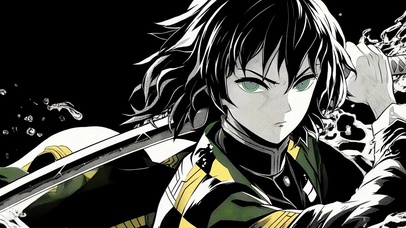 黑白漫画富冈义勇