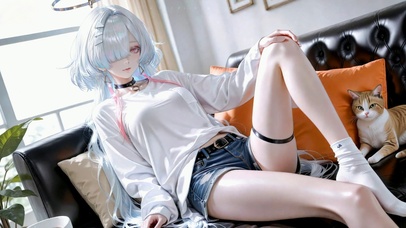 银发美少女居家日常莫宁