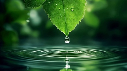 滴水绿叶