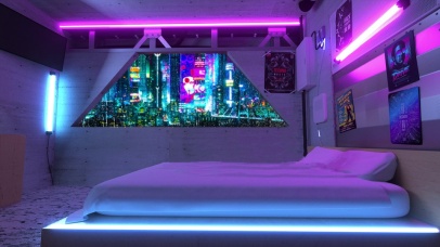 4k赛博朋克霓虹房间