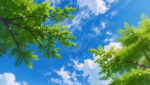 风拂过绿意