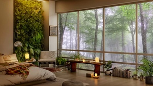 树林春雨温馨小屋 