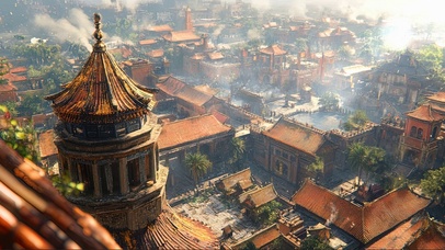 插画神秘东方遗迹