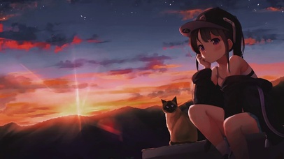 4K看日落的女孩