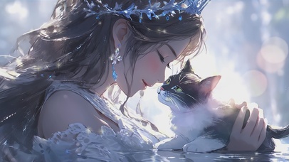 女孩与猫