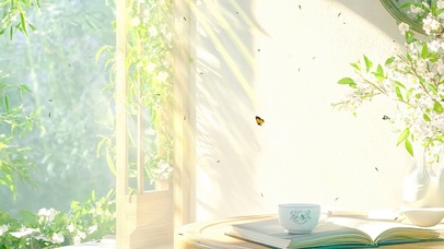 护眼窗外竹林绿景宽屏