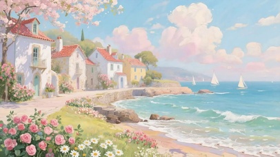 海景樱花树木