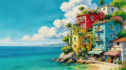 海滨小镇