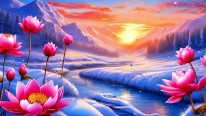 梦境中的雪原莲花