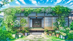 夏日唯美小院
