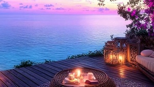 晚霞树木海景带鱼屏