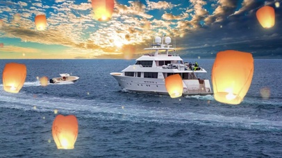 美丽海景帆船游艇浪漫午后