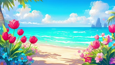 治愈海边郁金香