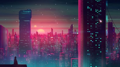 唯美夜晚城市景