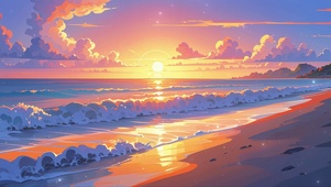 海边落日