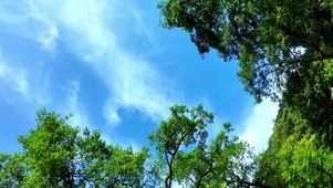 4K  蓝天配白云青山配绿水