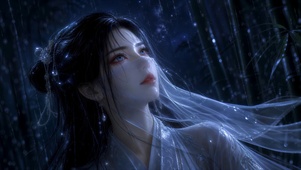 古风面纱少女