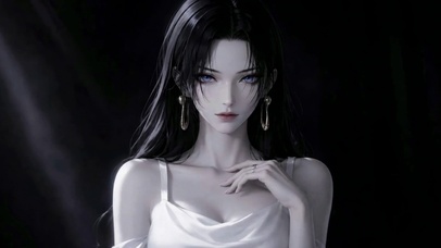 暗黑氛围感冷艳黑发美少女
