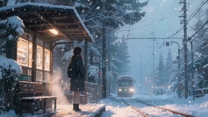 下雪的车站