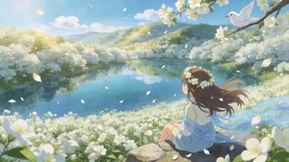 花漫湖畔
