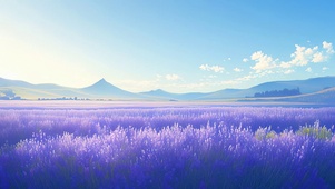 蓝天阳光薰衣草花海
