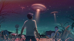 创意插画外星UFO