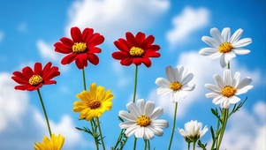 蓝天白云唯美的花花