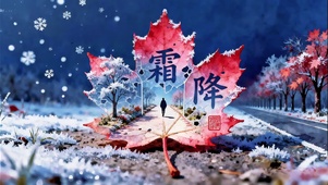 霜降唯美枫叶