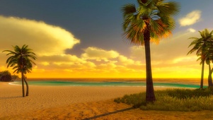 夕阳海滩