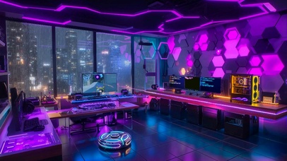 雨夜电竞房间