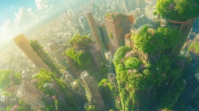 绿色生态氧气现代城市