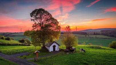 唯美风景宁静小屋