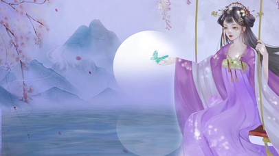 中国风紫色梦幻美女