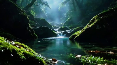 山间泉涧